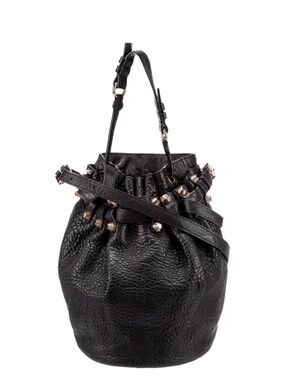 Alexander Wang Rocco Diego Pebble Leather Bucket Bag Rose Gold Hardware VEUC